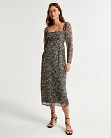 The A&F Emerson Chiffon Long-Sleeve Midi Dress