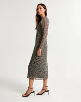 The A&F Emerson Chiffon Long-Sleeve Midi Dress