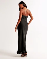 Strapless Scarf Maxi Dress