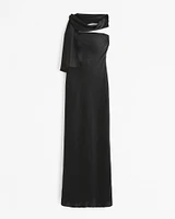 Strapless Scarf Maxi Dress