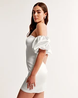 Off-The-Shoulder Puff Sleeve Mini Dress