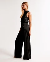 High-Neck Draped Jumpsuit