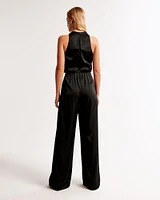 High-Neck Draped Jumpsuit