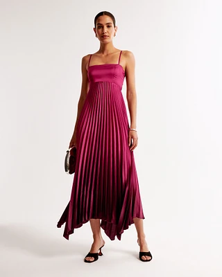 The A&F Giselle Clasp-Back Pleated Midi Dress
