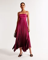 The A&F Giselle Clasp-Back Pleated Midi Dress