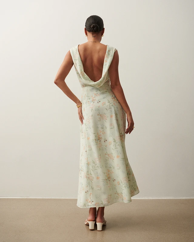 Abercrombie & Fitch Draped Open-Back Maxi Dress | MainPlace Mall