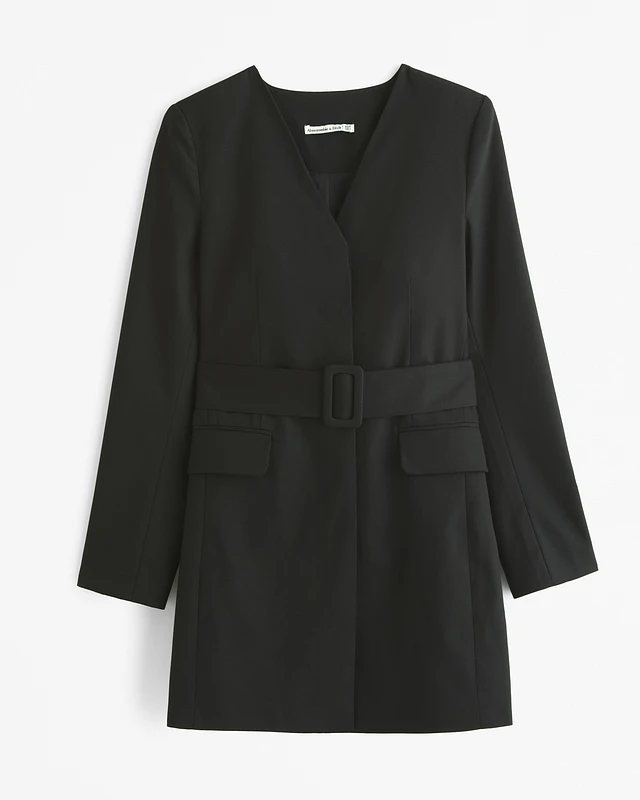 belted blazer dress black Sofa Black Belted Mini Blazer Dress (Final Sale-US Only), S / Black