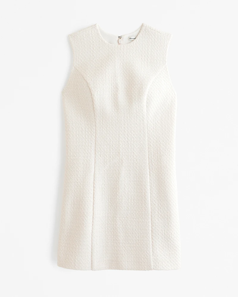 Tweed High-Neck Mini Dress
