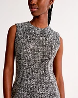 Tweed High-Neck Mini Dress