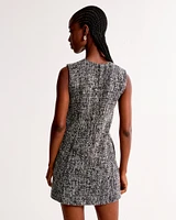 Tweed High-Neck Mini Dress