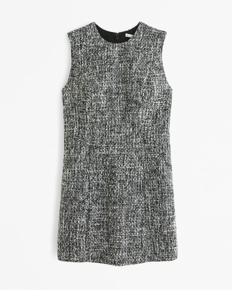 Tweed High-Neck Mini Dress