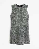 Tweed High-Neck Mini Dress