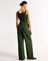 Squareneck Seamed Jumpsuit