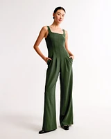 Squareneck Seamed Jumpsuit