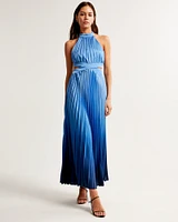 The A&F Giselle High-Neck Pleated Cutout Maxi Dress