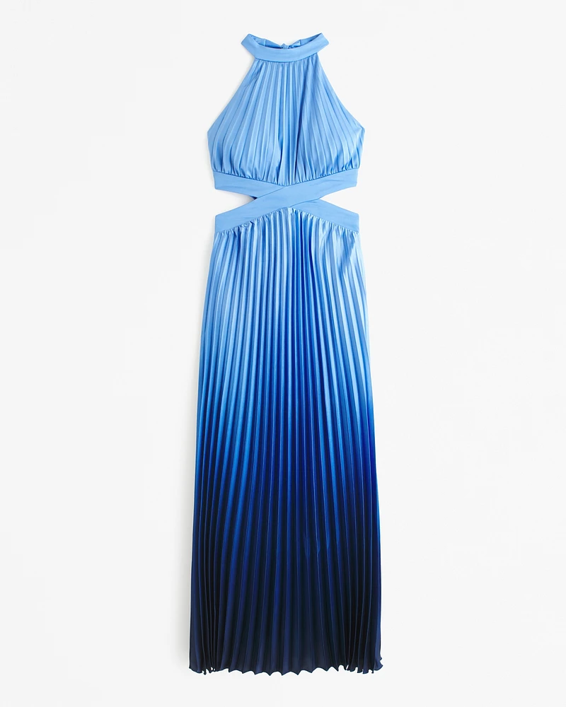 The A&F Giselle High-Neck Pleated Cutout Maxi Dress