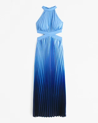 The A&F Giselle High-Neck Pleated Cutout Maxi Dress