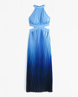 The A&F Giselle High-Neck Pleated Cutout Maxi Dress