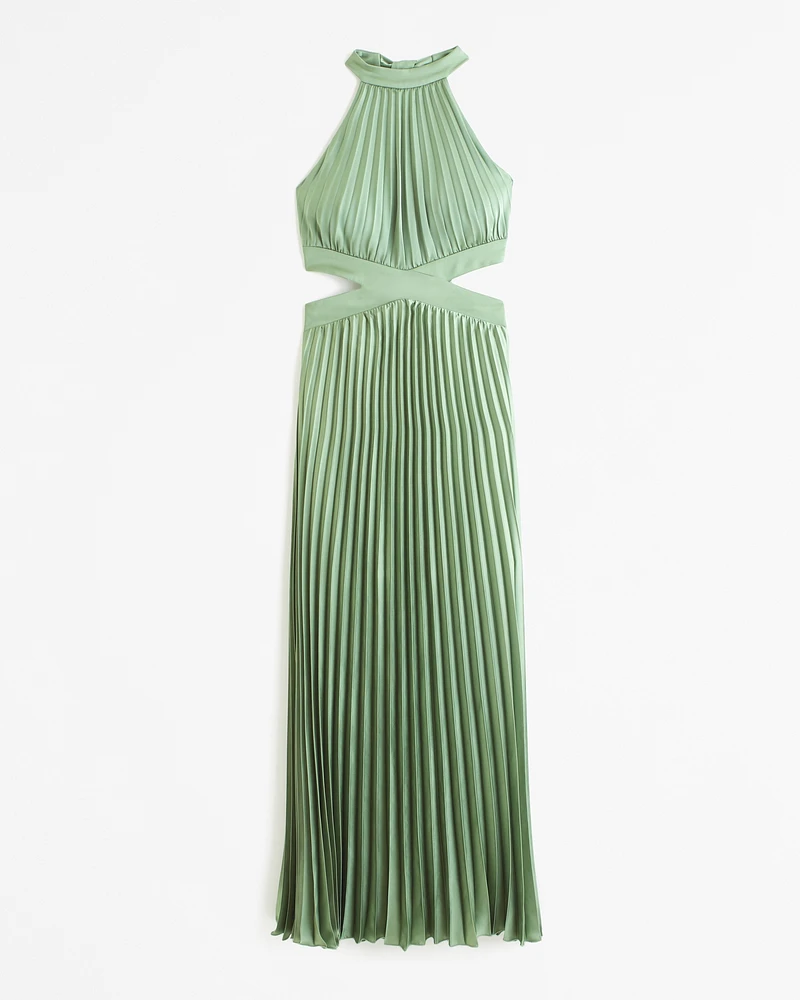 The A&F Giselle High-Neck Pleated Cutout Maxi Dress