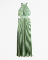 The A&F Giselle High-Neck Pleated Cutout Maxi Dress