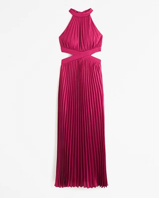 The A&F Giselle High-Neck Pleated Cutout Maxi Dress