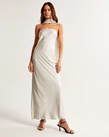 Strapless Scarf Slip Maxi Dress