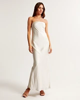 Strapless Scarf Slip Maxi Dress