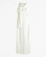 Strapless Scarf Slip Maxi Dress