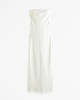 Strapless Scarf Slip Maxi Dress