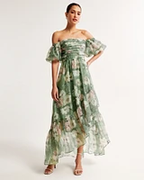 The A&F Emerson Off-The-Shoulder Drama Organza Maxi Dress