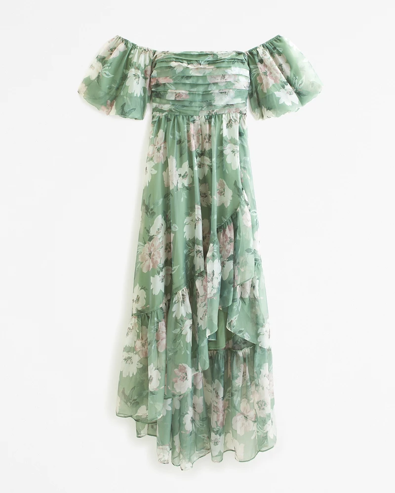 The A&F Emerson Off-The-Shoulder Drama Organza Maxi Dress