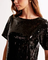 Sequin Tee Mini Dress