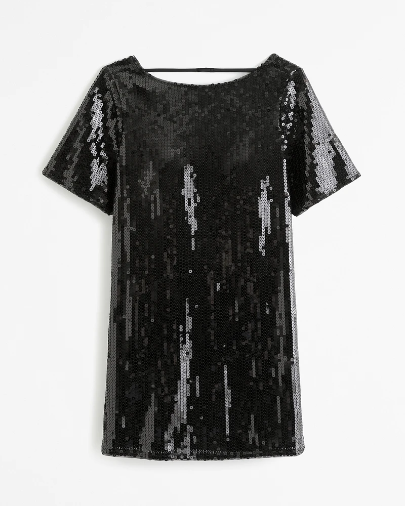 Sequin Tee Mini Dress