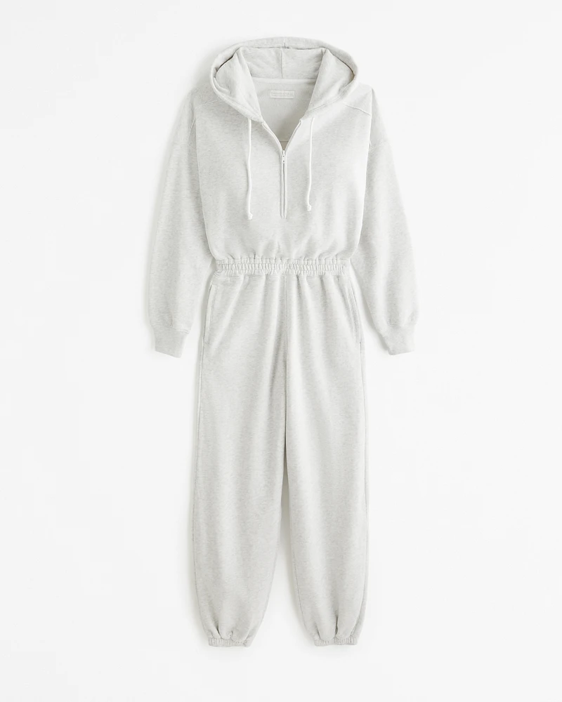 Long-Sleeve Hooded Fleece Jumpsuit