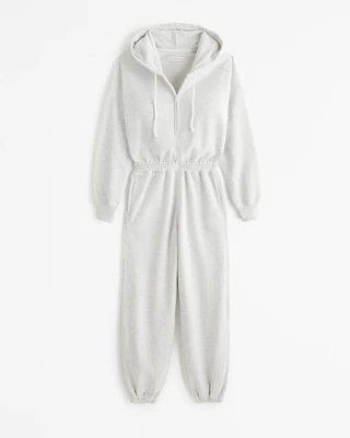 Long-Sleeve Hooded Fleece Jumpsuit