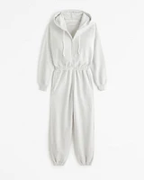 Long-Sleeve Hooded Fleece Jumpsuit