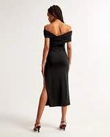 Off-The-Shoulder Knit Midi Dress