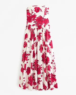 Strapless Drop-Waist Maxi Dress