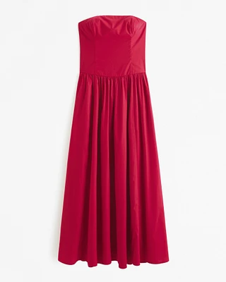 Strapless Drop-Waist Maxi Dress