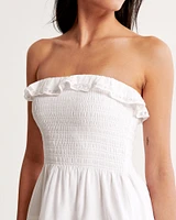 Strapless Smocked Mini Dress