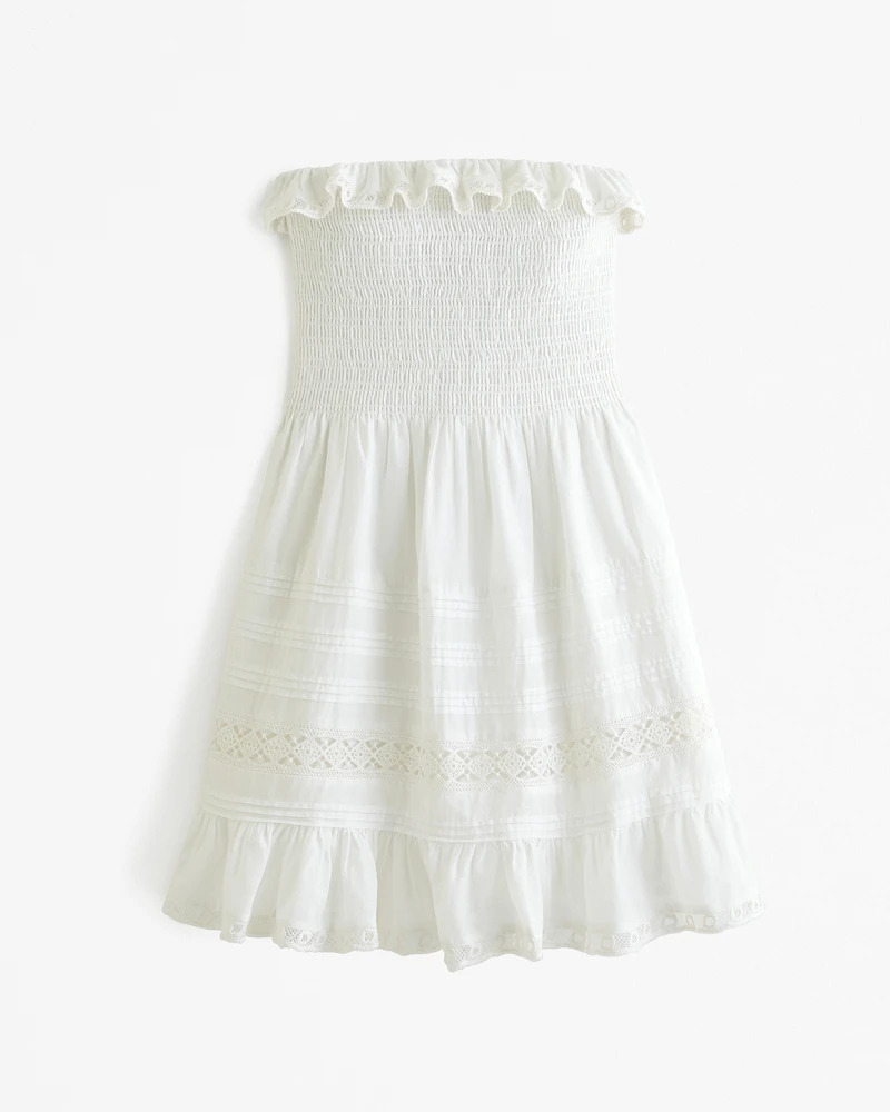 Strapless Smocked Mini Dress