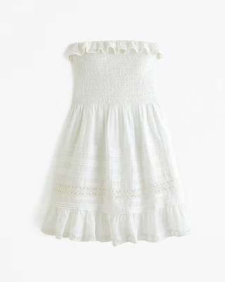 Strapless Smocked Mini Dress