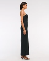 Column Bow-Front Maxi Dress