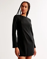 Long-Sleeve Tailored Mini Dress