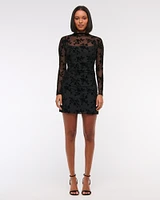 The A&F Paloma Long-Sleeve Mesh Mini Dress