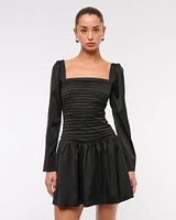 The A&F Emerson Drop-Waist Satin Mini Dress