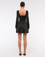 The A&F Emerson Drop-Waist Satin Mini Dress