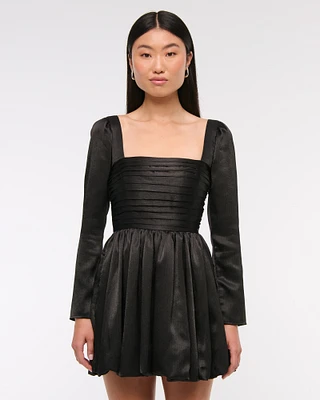 The A&F Emerson Bubble Hem Satin Mini Dress