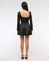 The A&F Emerson Bubble Hem Satin Mini Dress