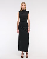 Mockneck Knit Midi Dress